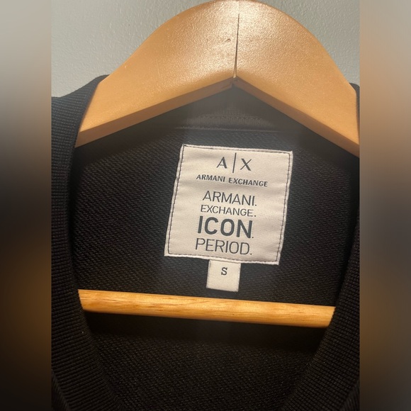 Armani Exchange, black crewneck with white logo, size small - Picture 5 of 5